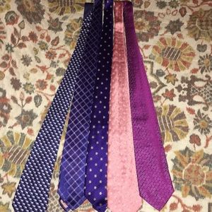 Six ties.Five Thomas pink.One Charles Tyrwhitt.